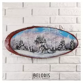 Панно на спиле "Стая", 60 см, каменная крошка, горизонтальное