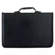 Папка деловая, искусственная кожа, 360 х 260 х 30 мм, «Лайт», канцбург, зажим, ручка-трансформер, чёрная