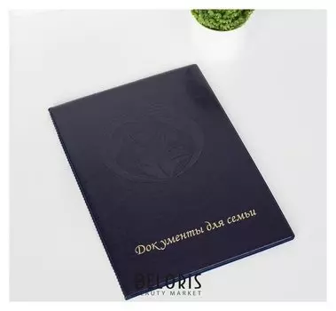 Папка для документов, 3 комплекта, цвет синий