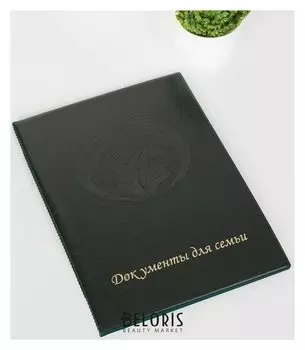 Папка для документов, 3 комплекта, цвет зелёный