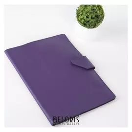Папка для документов на кнопке, 3 комплекта, цвет фиолетовый