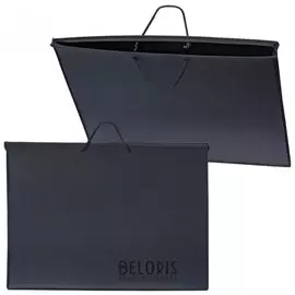 Папка для рисунков и чертежей А2, 640х470 мм, ПЧЕЛКА, с ручками, пластиковая, черная