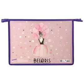 Папка для тетрадей А4, 1 отделение, пластик, молния сверху, "Ballet"