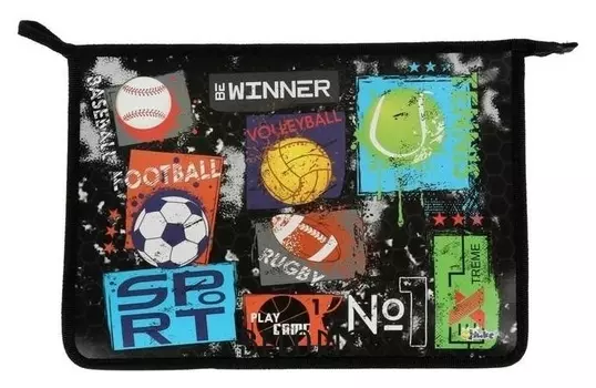 Папка для тетрадей А4 молния сверху Мячи mix