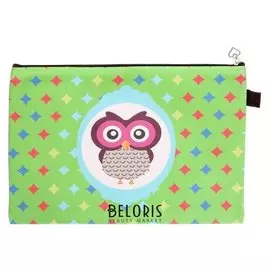 Папка для тетрадей А4, на молнии «Мотоцикл» (Прозрачная/рисунок на клапане и уголке)