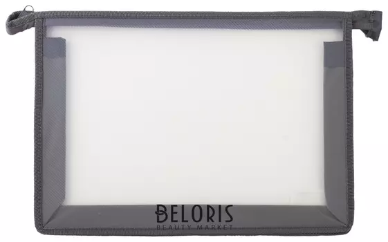 Папка для тетрадей а4 пластик, молния сверху, прозрачная, серая