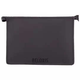 Папка для тетрадей а4 пластик, молния сверху, один тон, серая