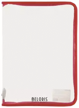 Папка для тетрадей а4 пластик, молния вокруг, прозрачная, красная