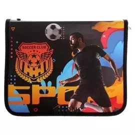 Папка для тетрадей А5, молния вокруг, пластик "Футбол 2021"