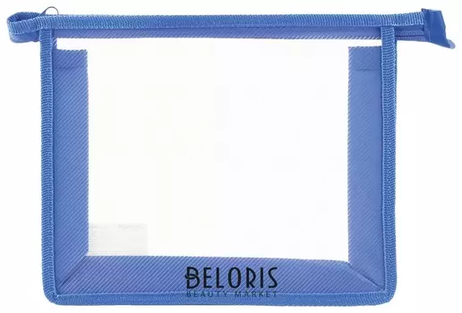 Папка для тетрадей а5 пластик, молния сверху, прозрачная, синяя