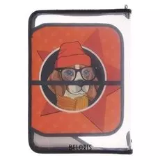 Папка для труда откидная планка Пес оранжевый