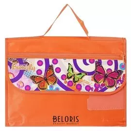 Папка для труда с ручками раскладная на липучке Butterfly