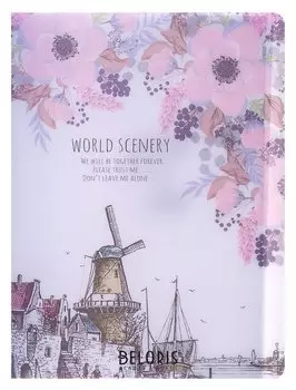 Папка, формат А4, с 30 прозрачными файлами, пластик, «Города»