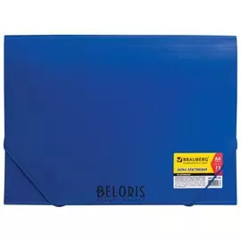 Папка на резинках "Business", А4, 13 отделений, пластиковый индекс, синяя, 0,5 мм