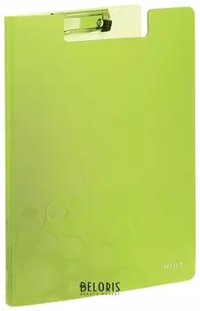 Папка-планшет Leitz "Wow", с верхним прижимом и крышкой, A4, 330х230 мм, полифом, зеленая
