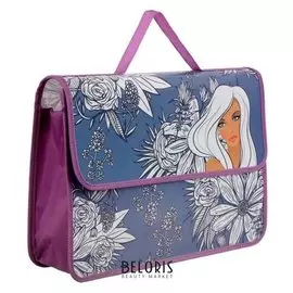 Папка-портфель А4, 330 х 240 х 90 мм, на липучке, пластиковый "Белокурые красавицы"