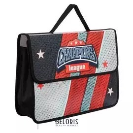 Папка-портфель А4, 330 х 240 х 90 мм, на липучке, пластиковый "Лига чемпионов"