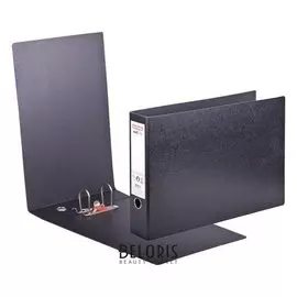 Папка-регистратор большой формат (297х420 мм), А3, 75 мм, горизонтальная, фиброкартон, черная, HERLITZ