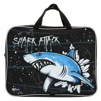 Папка с ручками_ текстиль А4 80мм 350*265 ПМД 4-20 мал Shark Attack (Ручка-тесьма) 61245