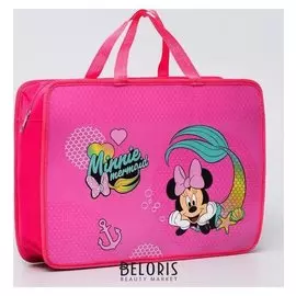 Папка с ручками пластик А4 80мм 330*240 мм, «Минни русалочка», минни маус