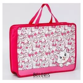 Папка с ручками пластик А4 80мм 330*240 мм, «Кошечка мари», коты-аристократы