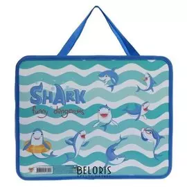 Папка с ручками пластиковая, А4, 330 х 260 х 75 мм, пм-а4-26, «Акулята»