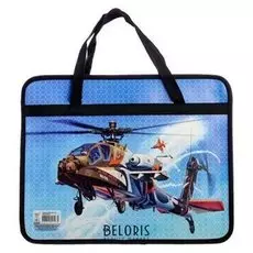 Папка с ручками пластиковая, А4, 330 X 260 х 75 мм, пм-а4-25, для мальчика, «Вертолет»