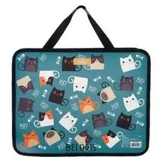 Папка с ручками пластиковая Мяу