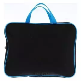 Папка с ручками текстиль А4, 45 мм, 350 х 265, ПМД 2-42, внутренний карман, "Чёрный-ярко-голубой"