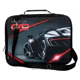 Папка с ручками текстиль А4 60мм 350*265 ПМД 6-20 плеч.ремень мал Black Car 62004