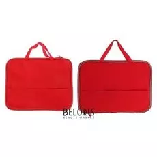 Папка с ручками текстильная, А4, 350 х 275 х 20 мм, «Офис», пдм-4, с карманом, красная