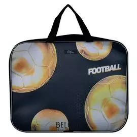 Папка с ручками текстильная Футбол золото