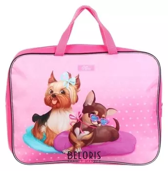 Папка с ручками текстильная Собачки