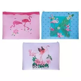 Папка школьная на молнии, формат А5 Фламинго