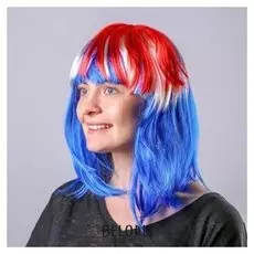Парик «Медиум», цвет красно-синий