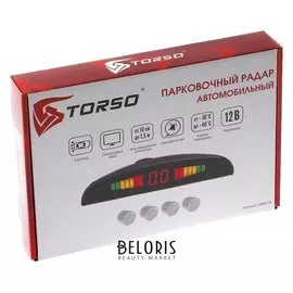 Парковочная система Torso, 4 датчика, Led-экран, 12 В, датчик белый
