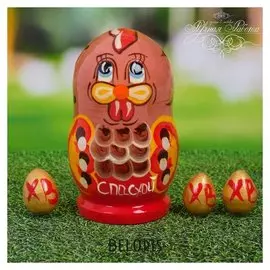 Пасхальная матрёшка «Курочка с яйцами»