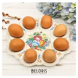 Пасхальная подставка на 8 яиц «Жостово»