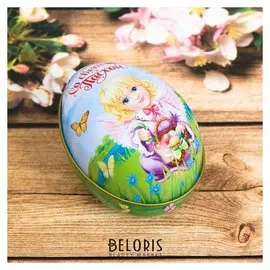 Пасхальная свеча в баночке «Со светлой пасхой! ангелочек»