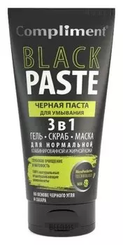 Паста для умывания Black Paste Черная 3в1 гель скраб маска