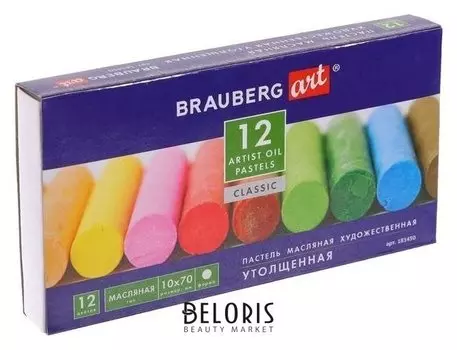 Пастель масляная 12 цветов, Brauberg Art Classic, утолщенная