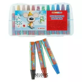 Пастель масляная Цветик 12 цветов, 75/10 мм, шестигранная