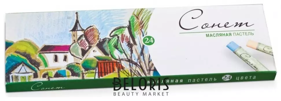 Пастель масляная художественная "Сонет", 24 цвета, круглое сечение