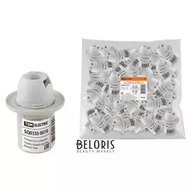 Патрон Tdm, E14, с кольцом, термостойкий пластик, белый