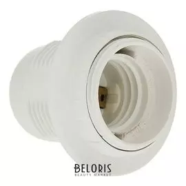 Патрон Tdm, е27, с кольцом, термостойкий пластик, белый