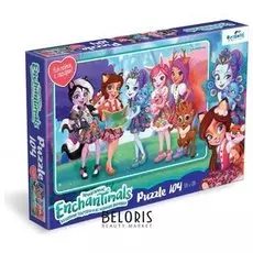 Пазл 104 элемента + наклейки Лесная прогулка