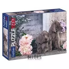 Пазл 1500 элементов «Щенки в цветах»