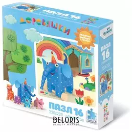 Пазл 16 элементов + магнит Деревяшки. Доброе утро