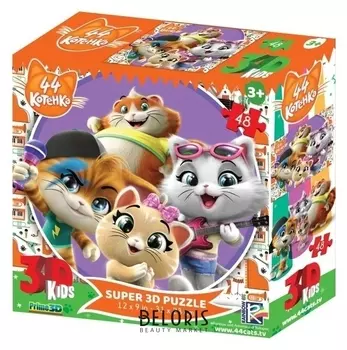 Пазл 3D 44 котёнка Сюжет 1 48 элементов