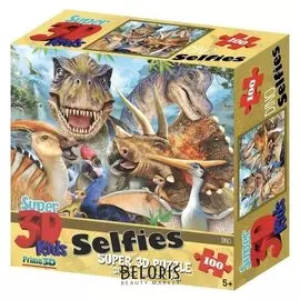 Пазл 3D Динозавры селфи 100 элементов